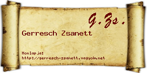 Gerresch Zsanett névjegykártya